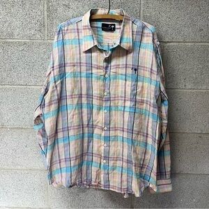 M. Dumas & Sons Pastel Plaid Linen Button Down